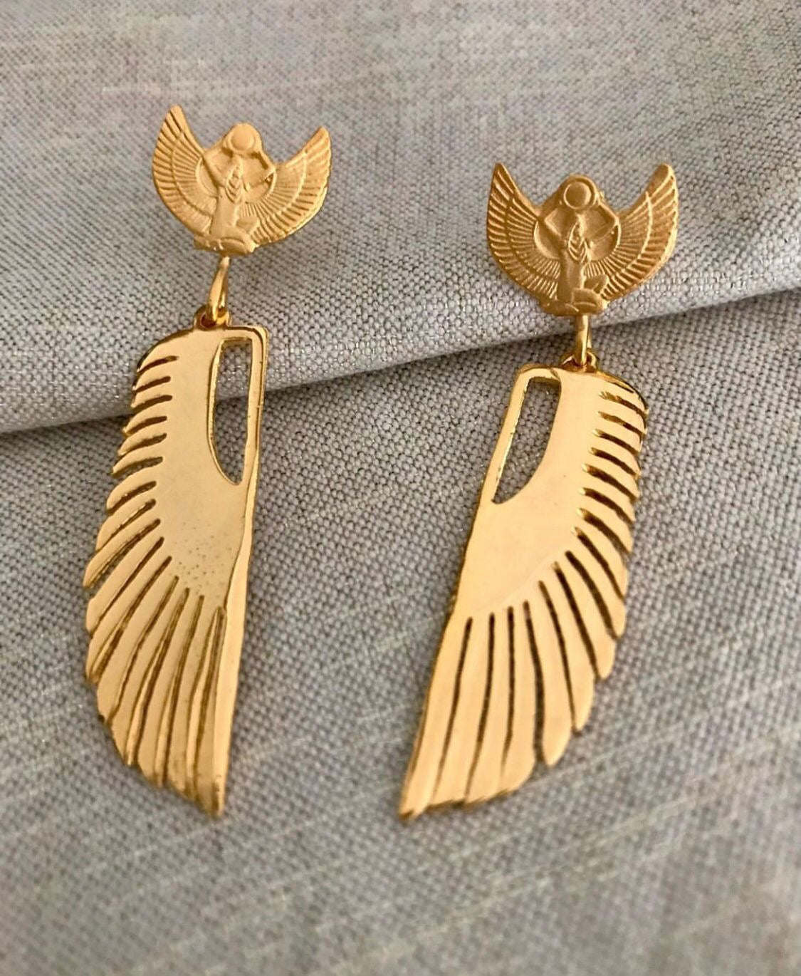 Isis wings earrings - handmade jewelry by Authentica